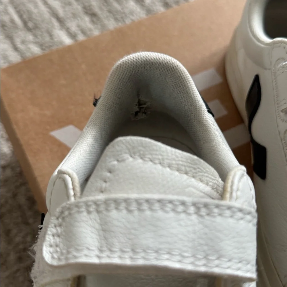 Veja White and Black Velcro Sneakers - Picture 7 of 8